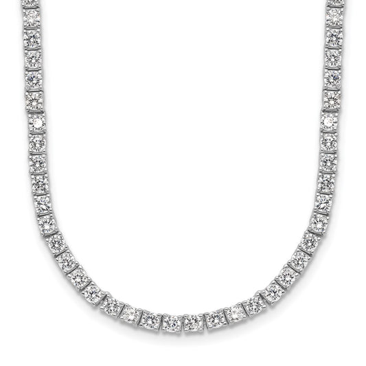 Cheryl M Sterling Silver Rhodium-plated Brilliant-cut CZ 18 Inch Necklace 18 Inches