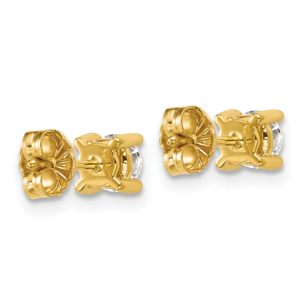 14k Yellow Gold 3/4 ctw Certified Lab Grown Diamond VS/SI+ G+ Round 4 Prong Heavy Wt. Stud Earrings