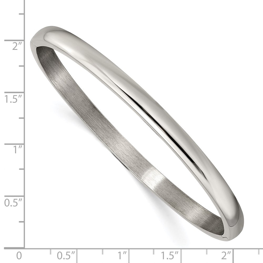 Titanium Polished 5mm Hinged Bangle 6.75 inches