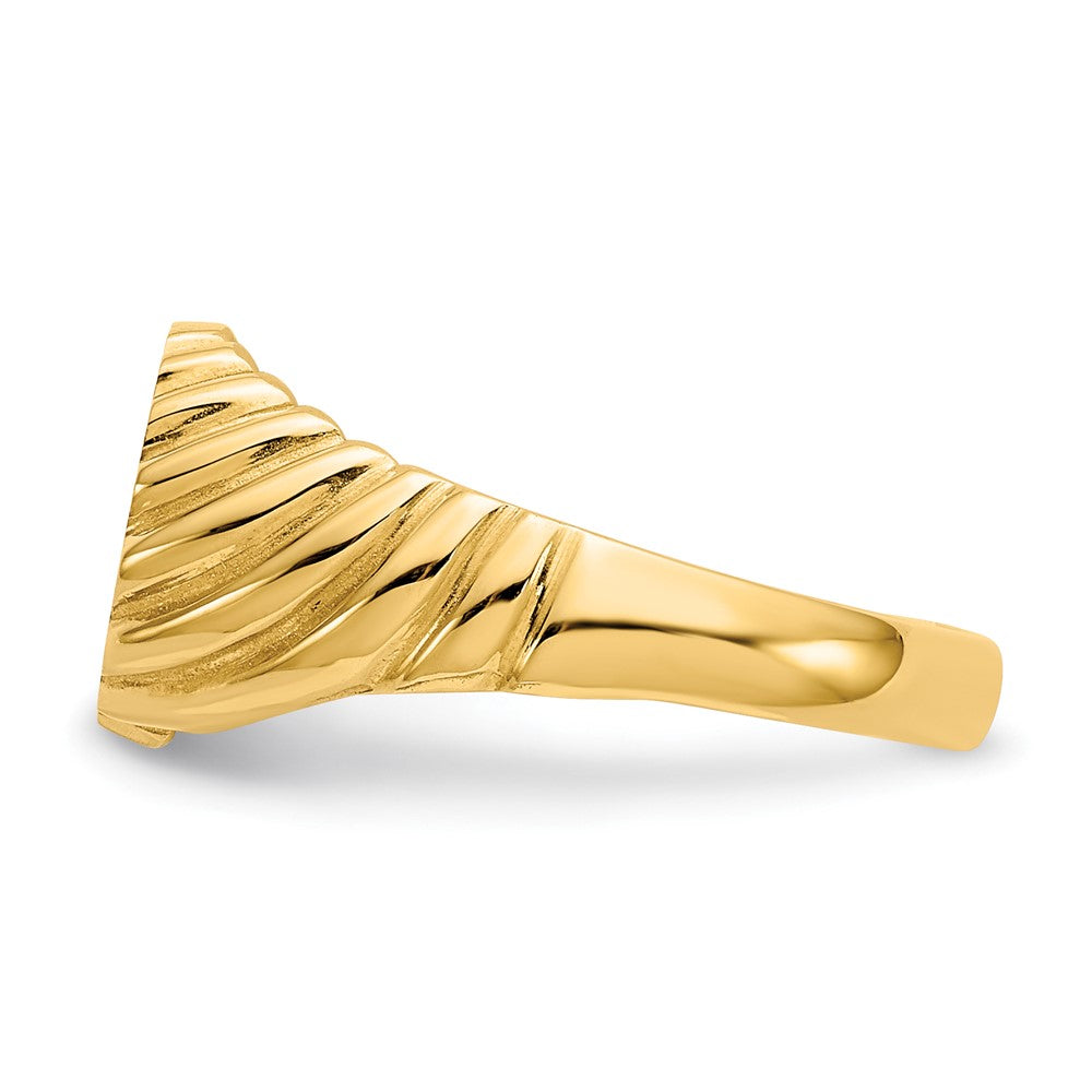 14k 7.5x10.0mm Open Back Signet Ring Size 5