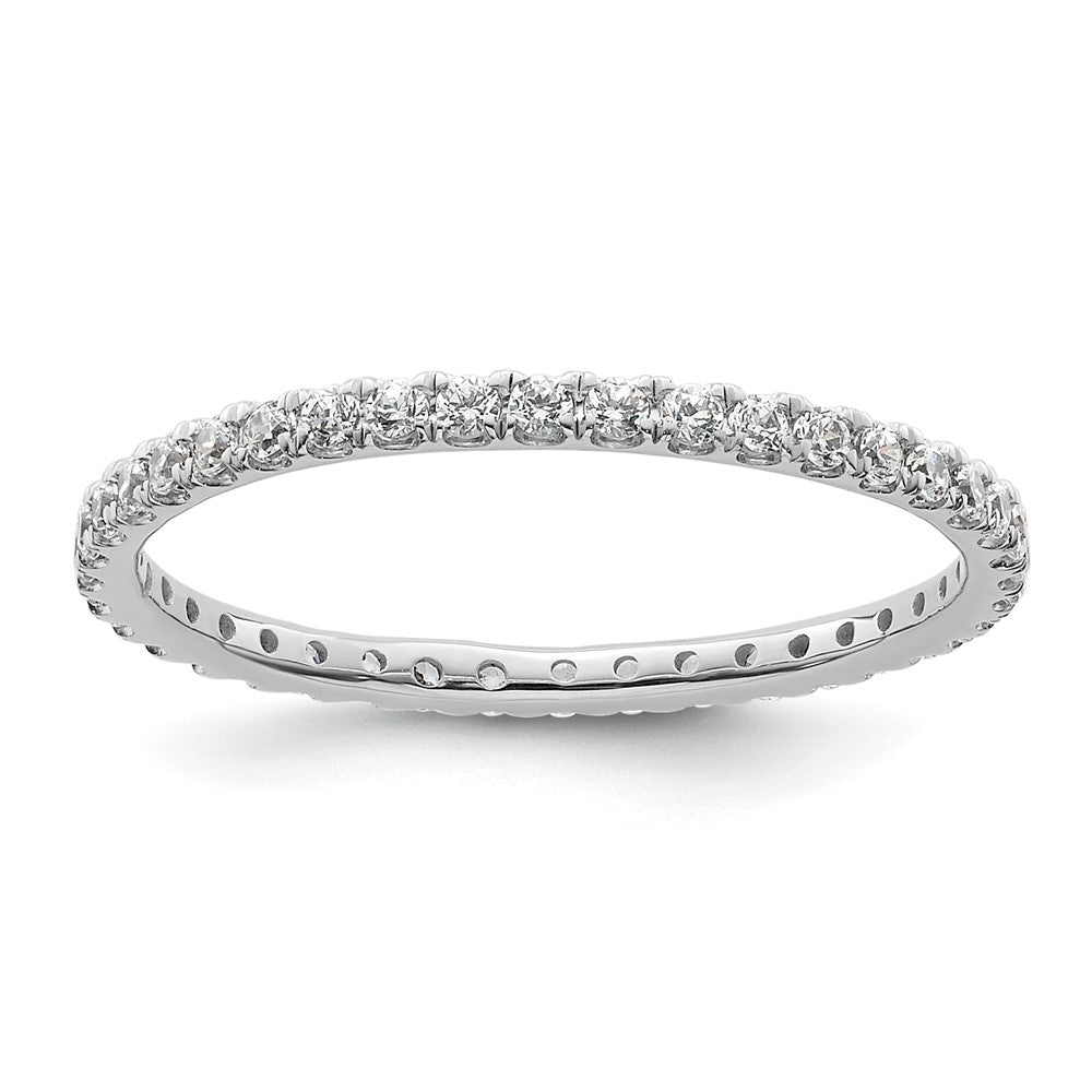 True Origin 14K White Gold 1/2 carat Lab Grown Diamond VS  D E F  Size 8.5 Eternity Band