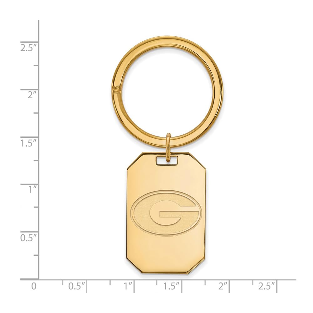 14k Gold Plated Silver U of Georgia Key Chain