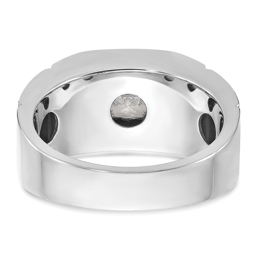 IBGoodman 14k White Gold 5/8 carat Lab Grown Diamond VS/SI+ G+ Complete Polished and Satin Men's Ring