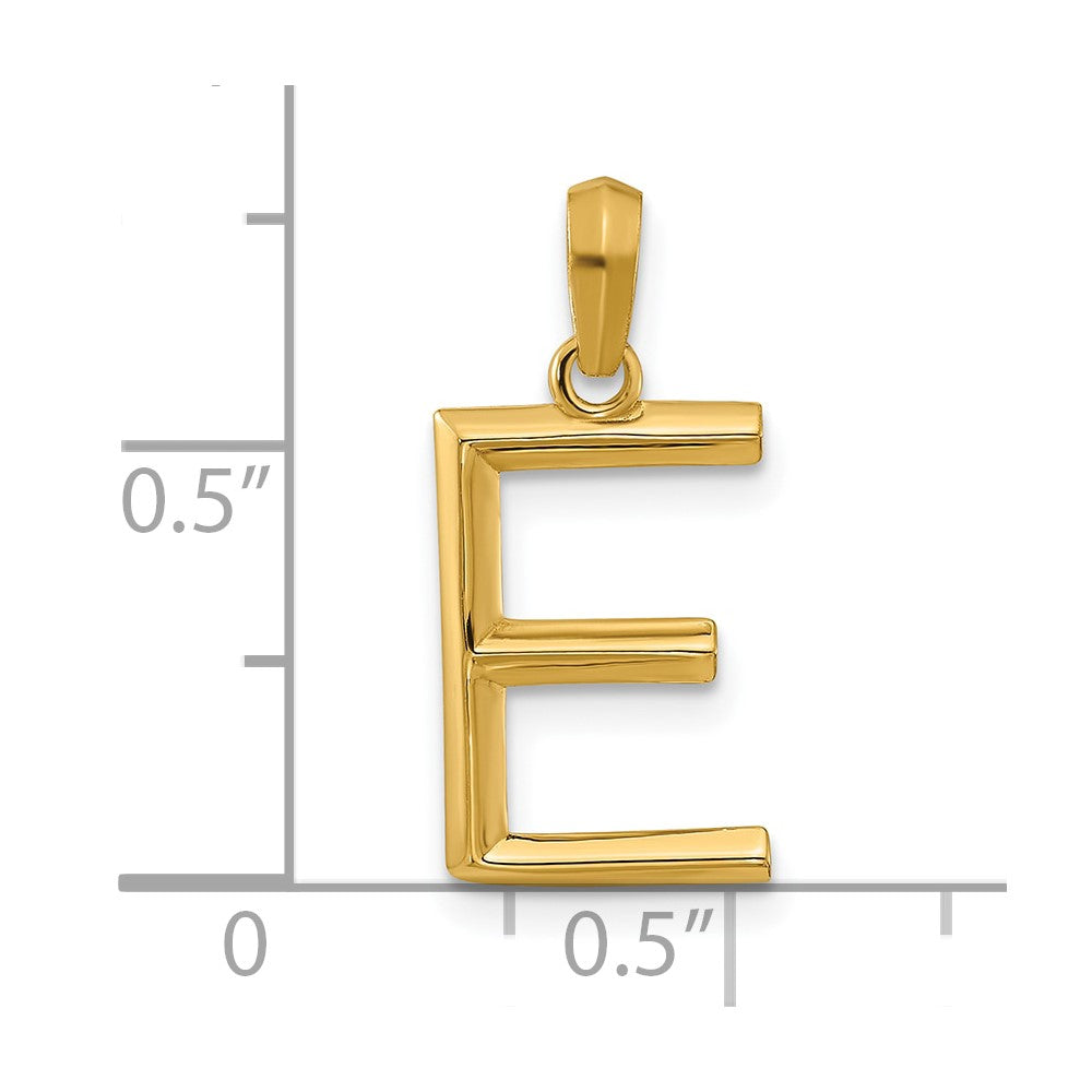 14k Yellow Gold Fancy Letter E