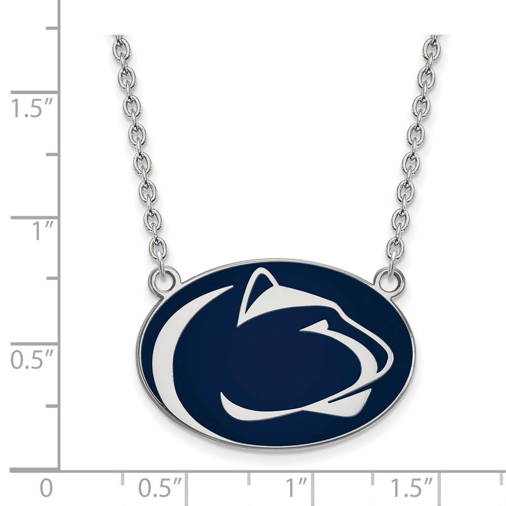 LogoArt Sterling Silver Penn State University Large Enamel Pendant Necklace Female Adult