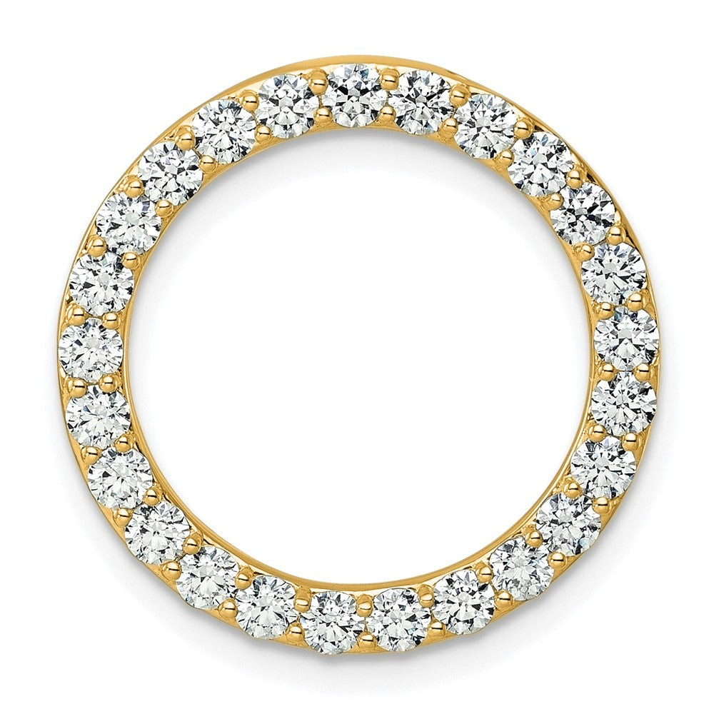 14k 1 1/2 carat Lab Grown Diamond VS+ F+ Complete Circle Chain Slide Pendant