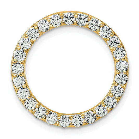 14k 1 1/2 carat Lab Grown Diamond VS+ F+ Complete Circle Chain Slide Pendant