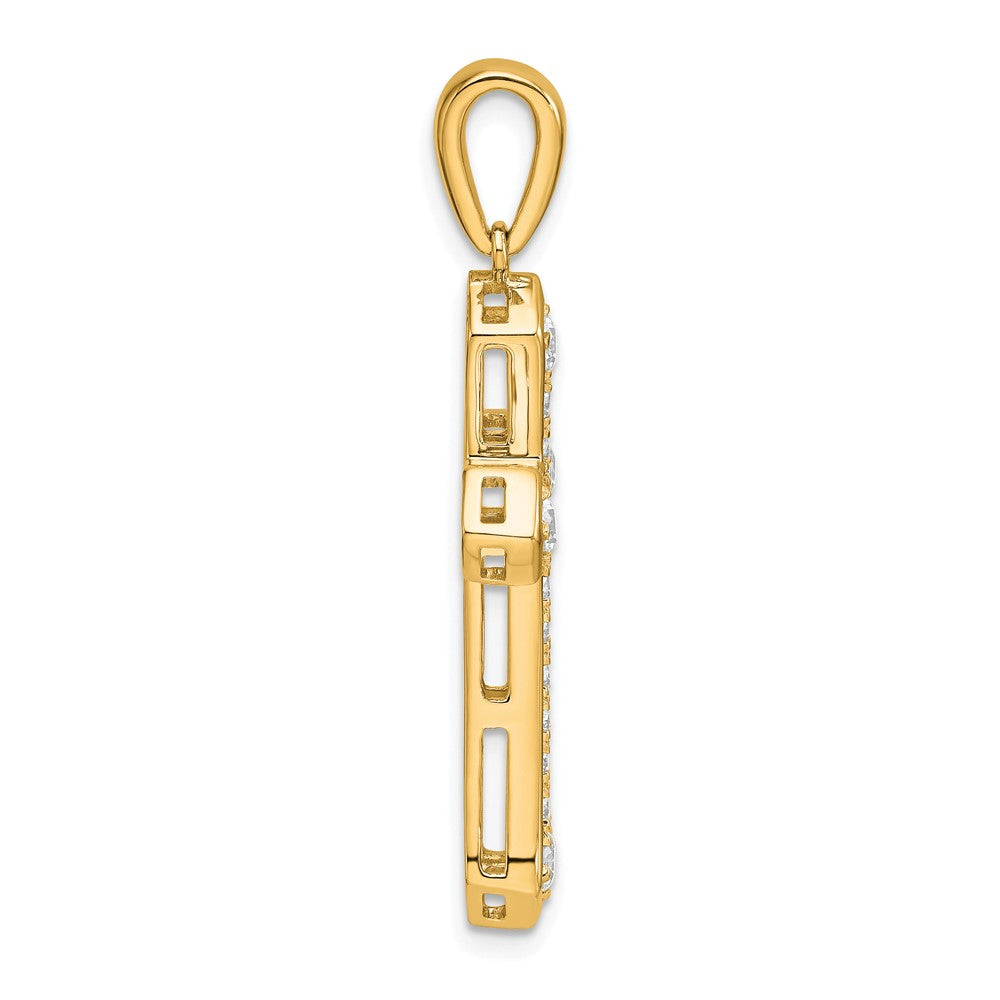 True Origin 14k 3/4 carat Lab Grown Diamond VS D E F Cross Pendant