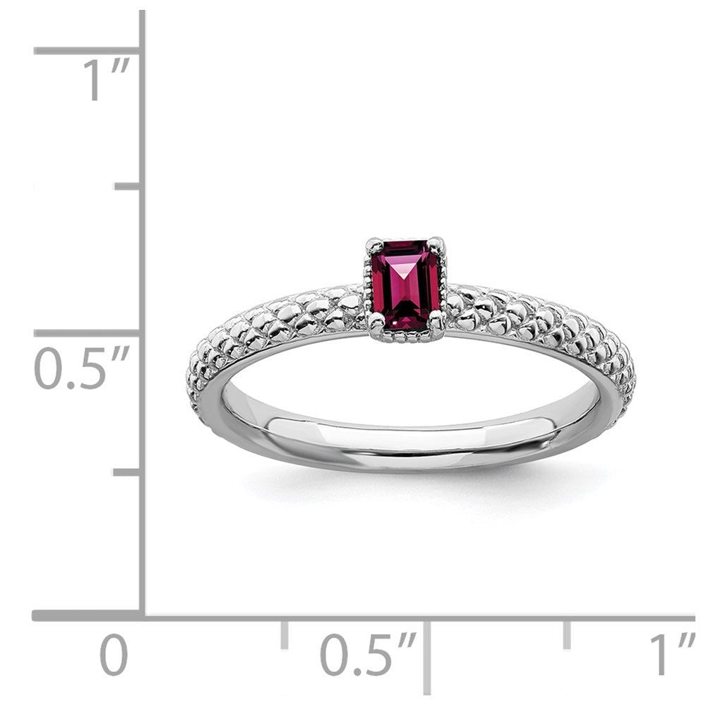 Sterling Silver Stackable Expressions Created Ruby Single Stone Ring Size -10