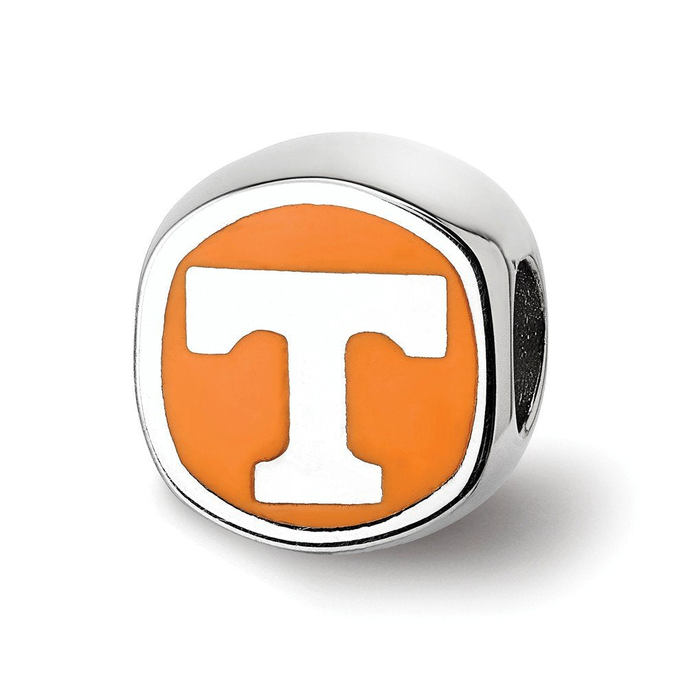 Logoart Sterling Silver University Of Tennessee Cushion-Cut Enameled Bead Female Adult