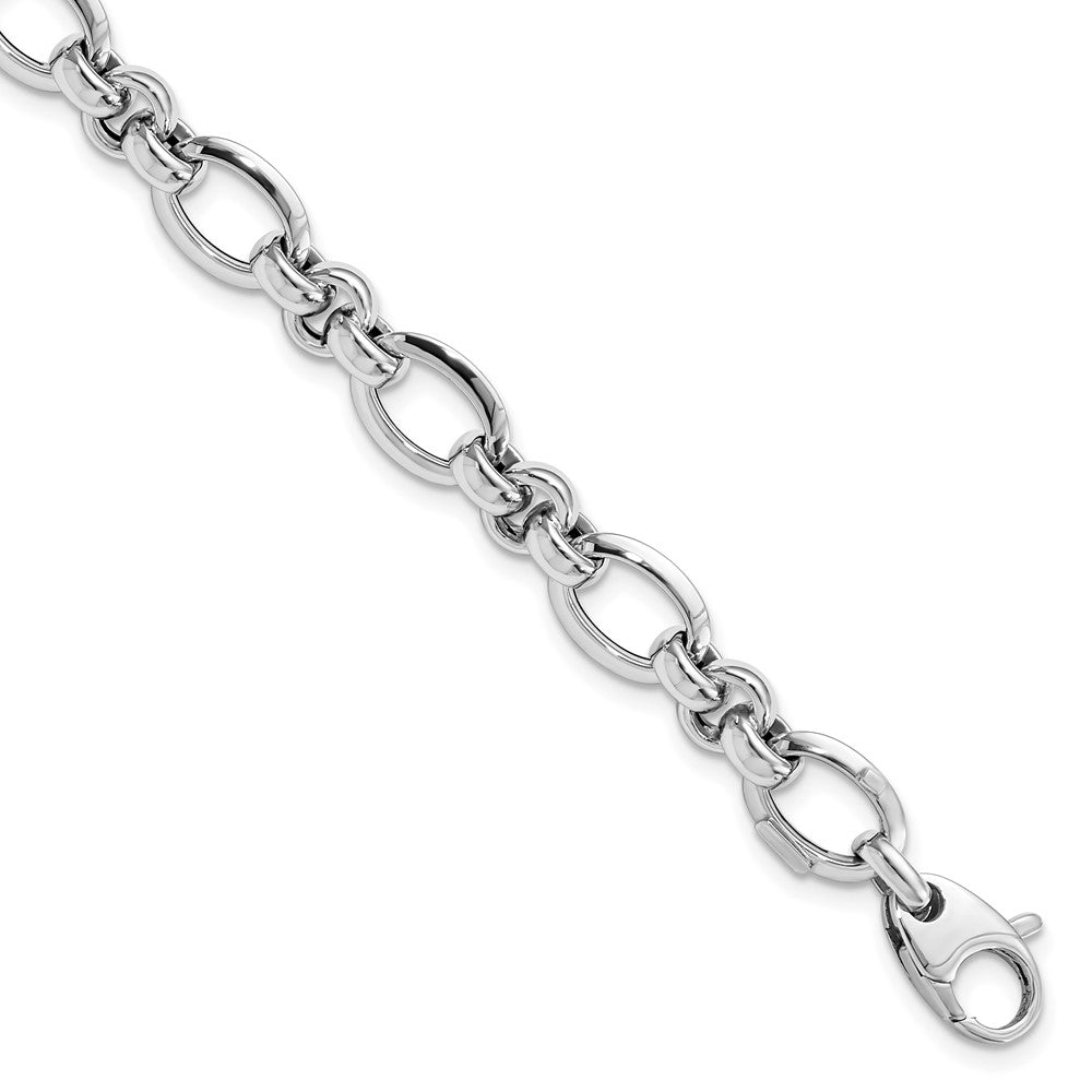 14K White Gold Polished Bracelet 7.5  inches