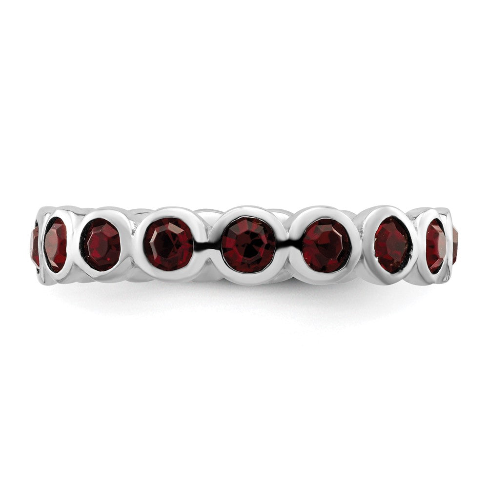 Sterling Silver Stackable Expressions January Crystal Ring Size -7