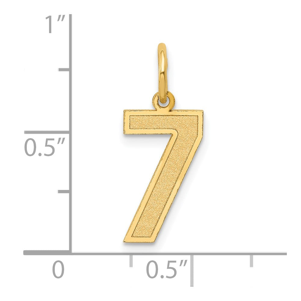 14k Medium Satin Number 7 Charm