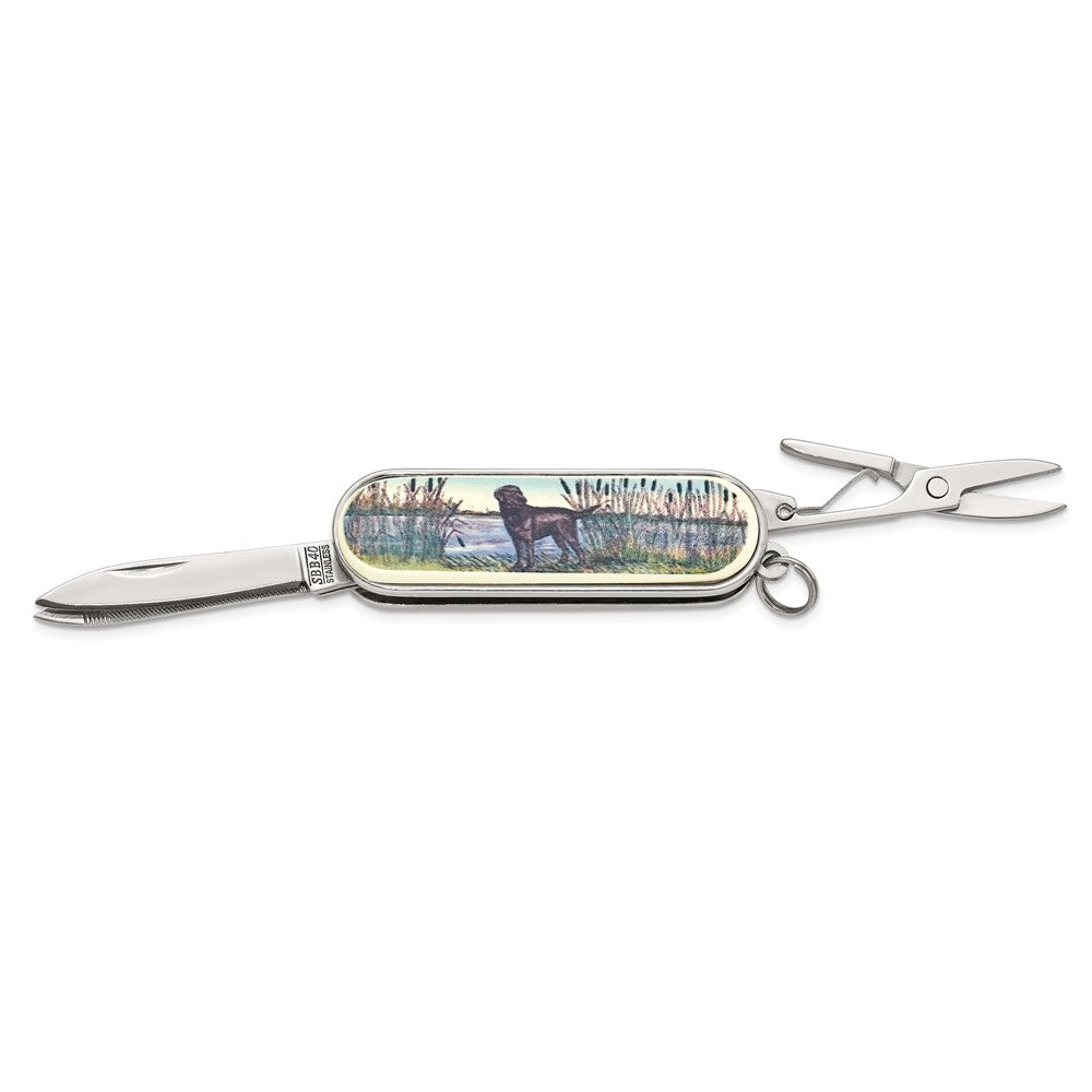 Barlow Designs Color Labrador Dog In Reeds Multifunction Pocket Knife