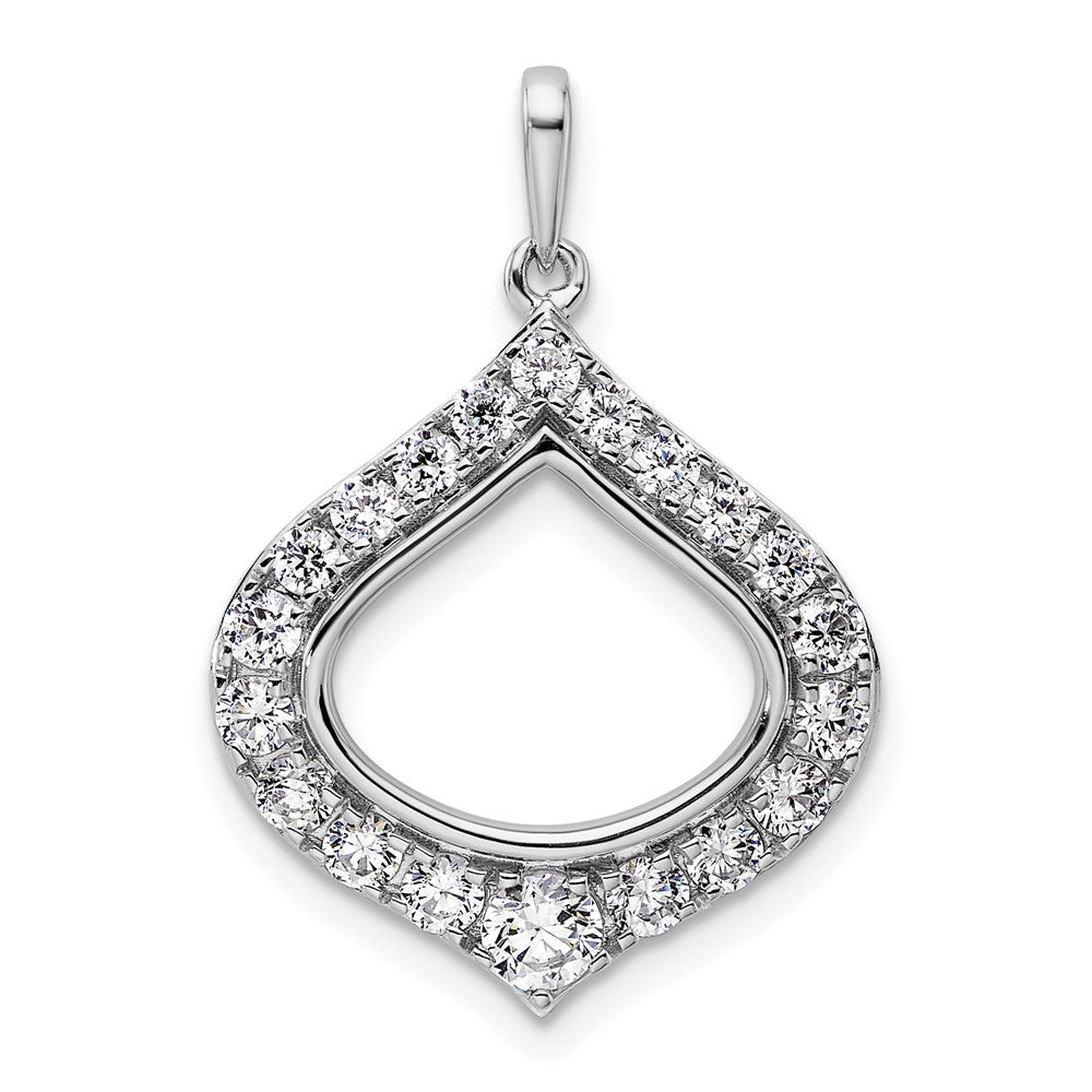 14k White Gold 1 carat Lab Grown Diamond VS/SI+ G+ Fancy Teardrop Shape Pendant