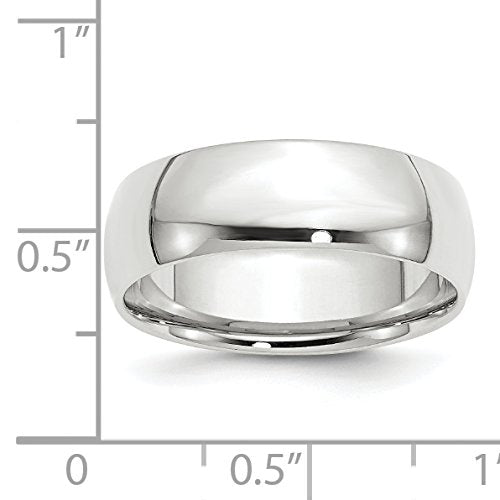 10k White Gold 7mm Lightweight Comfort Fit Wedding Band Size 9