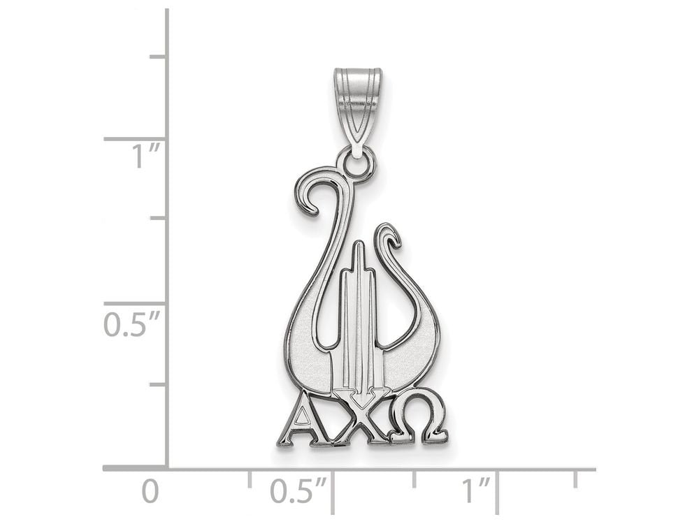Sterling Silver Official Licensed Greek Sororities Alpha Chi Omega (???) Medium Pendant