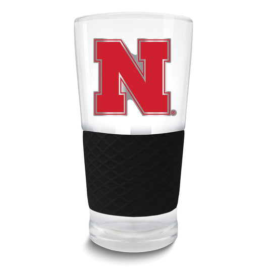 Collegiate University of Nebraska Score 22 oz. Pint Glass with Silicone Grip