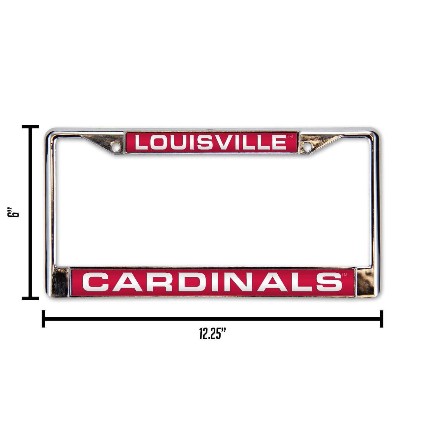 Louisville-Cardinal's Chrome Metal Laser Cut License Plate Frame
