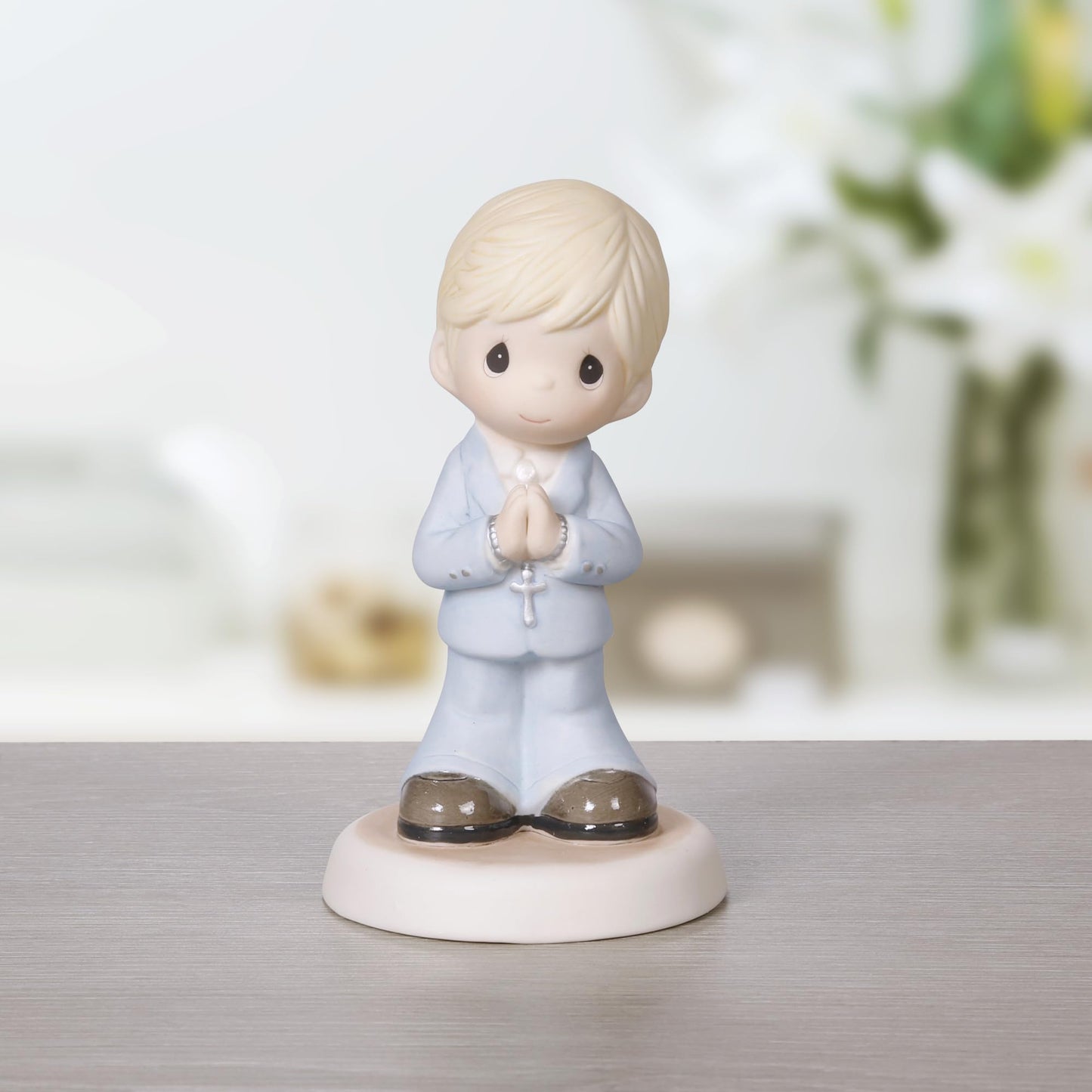 Precious Moments Blessings On Your First Communion Blond Hair/Light Skin Boy Figurine, Count 1