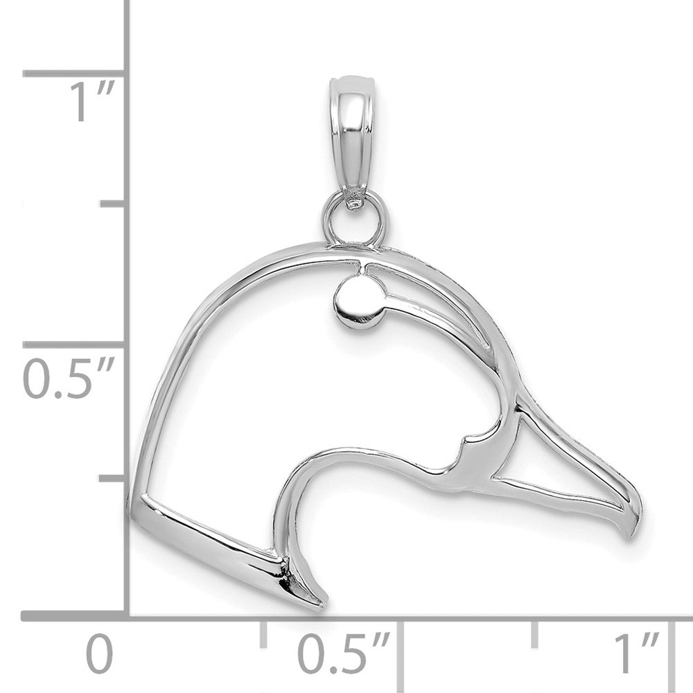 De-Ani Sterling Silver Rhodium-Plated Cut-Out Duck Head Charm
