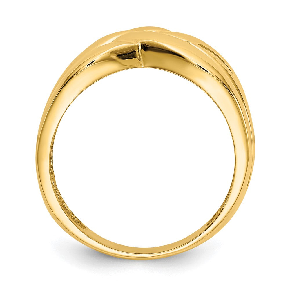 14k High Polished Woven Dome Ring Size 7