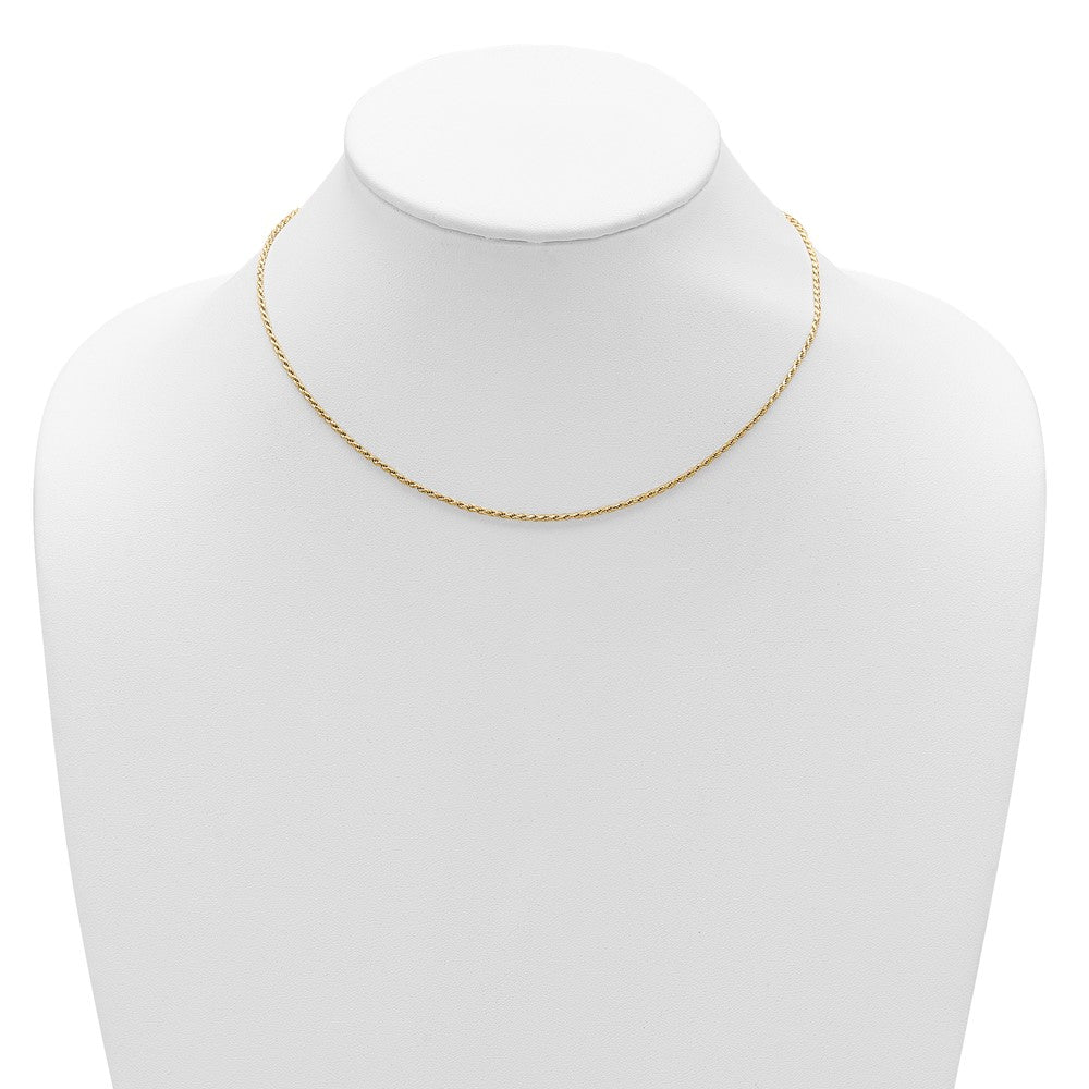Sterling Silver Gold-plated 1.4mm D/C Rope 1in+1in Adjustable Chai