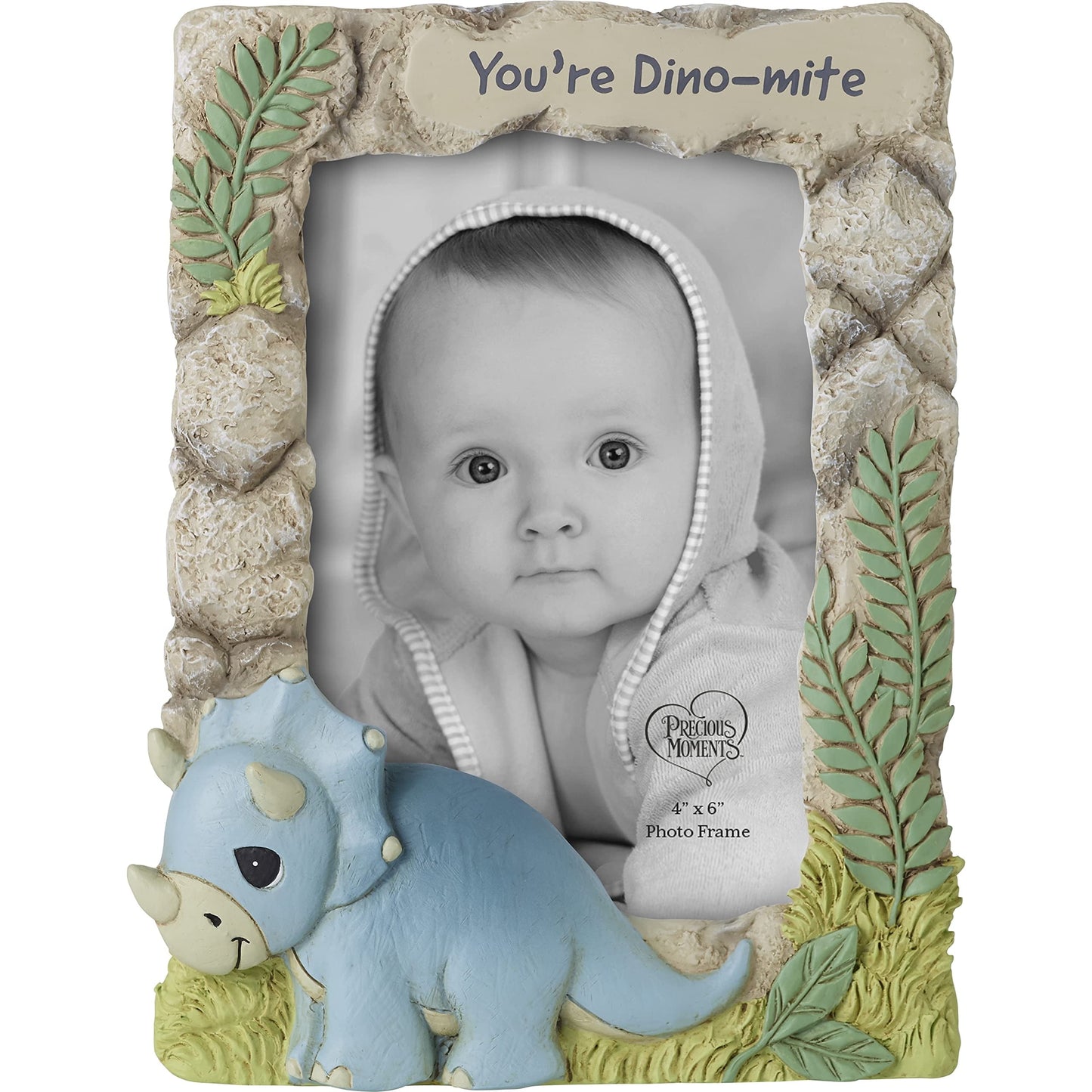 Precious Moments Hand-painted Resin Triceratops Dinosaur 4x6 Photo Frame