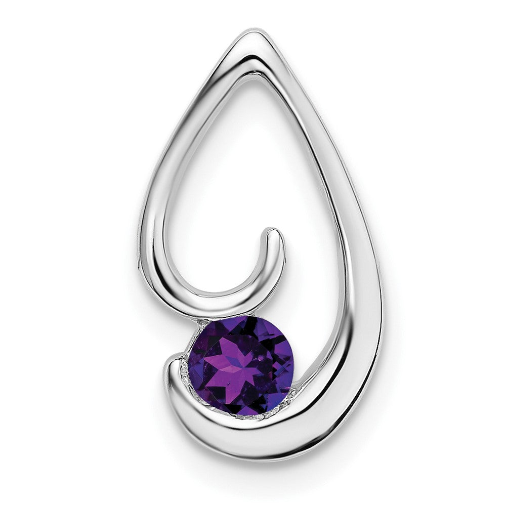 14k White Gold Amethyst Chain Slide