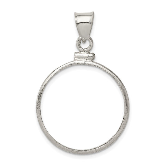 Wideband Distinguished Coin Jewelry Sterling Silver Polished 24.1 x 1.7mm $0.25 Screw Top Coin Bezel Pendant