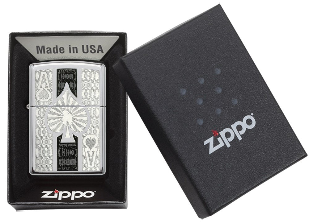 Zippo High Polish Chrome Spade Pocket Lighter