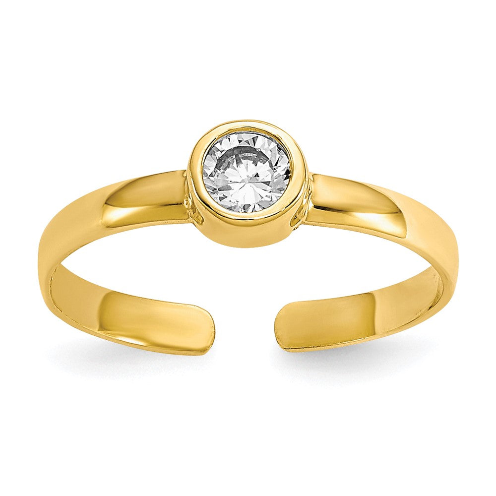10k CZ Toe Ring Size 3