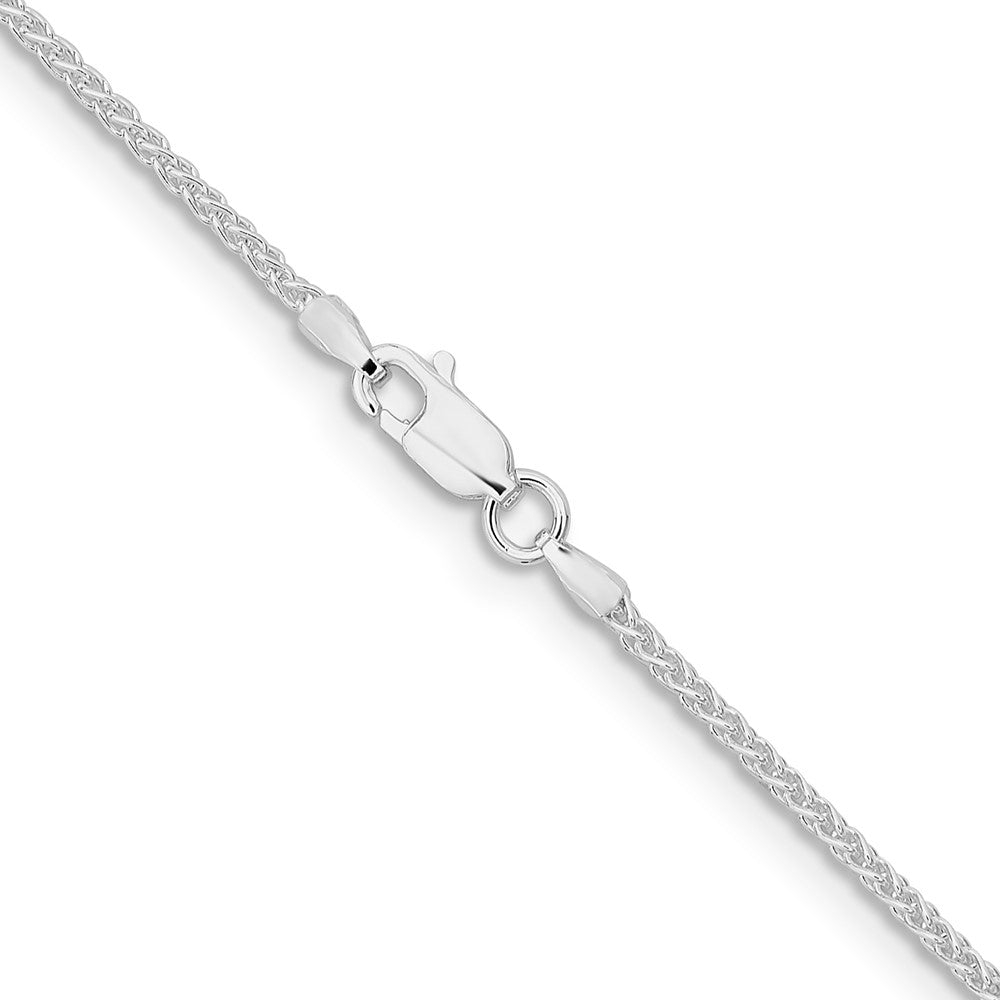 Sterling Silver Rhodium-plated 1.6mm Round Spiga Chain 22 Inches