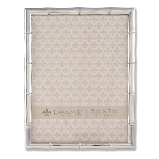 Lawrence Frames Silver Metal Bamboo 5x7 Picture Frame