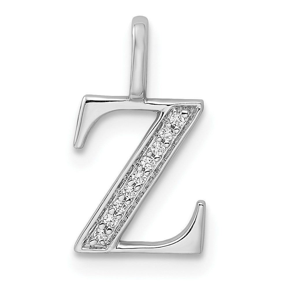 14K Diamond Letter Z Initial Pendant