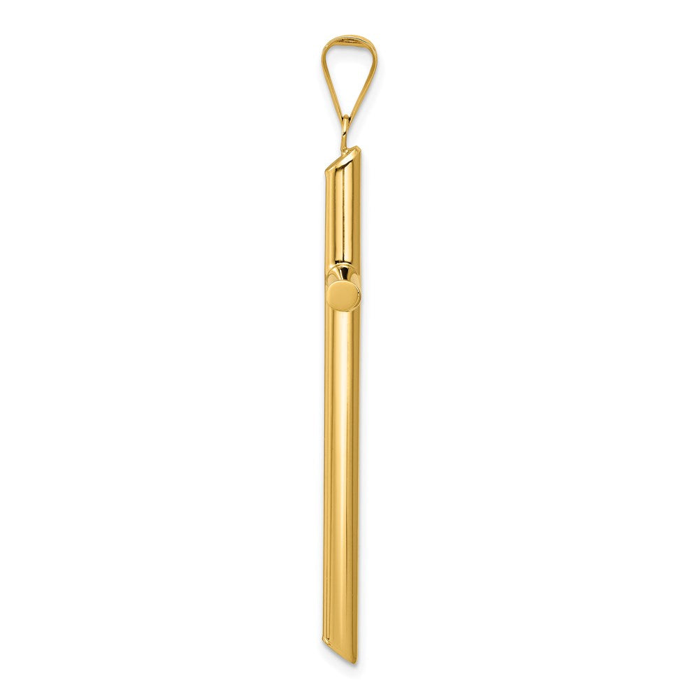 14k Polished Tube Cross Pendant