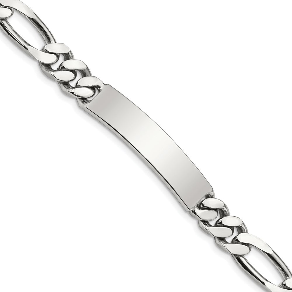 Sterling Silver Polished Engraveable Figaro Link ID Bracelet 8.5 inches