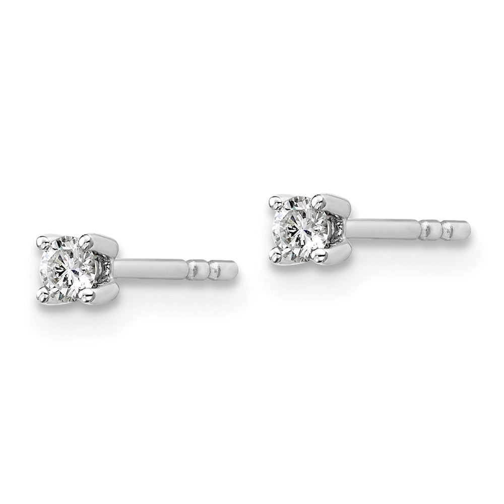14k White Gold 1/5 ctw Lab Grown Diamond VS+ F+ Round 4 Prong Heavy Wt. Stud Earrings
