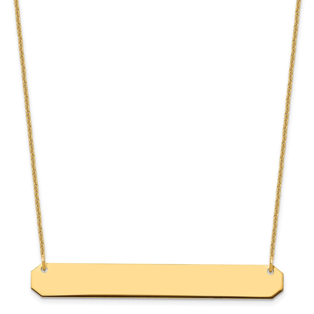 10k Yellow Gold Large Blank Bar Necklace