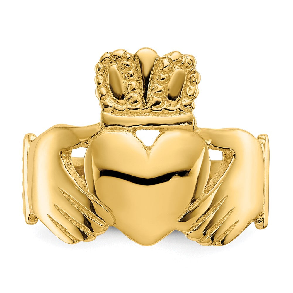 14k Polished Ladies Claddagh Ring Size 6