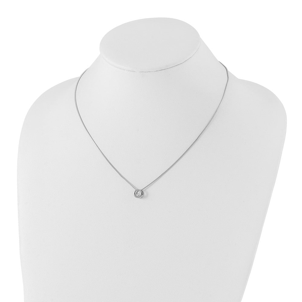 White Ice Sterling Silver Rhodium-plated 18 Inch Diamond Open Circle Necklace with 2 Inch Extender 18 Inches