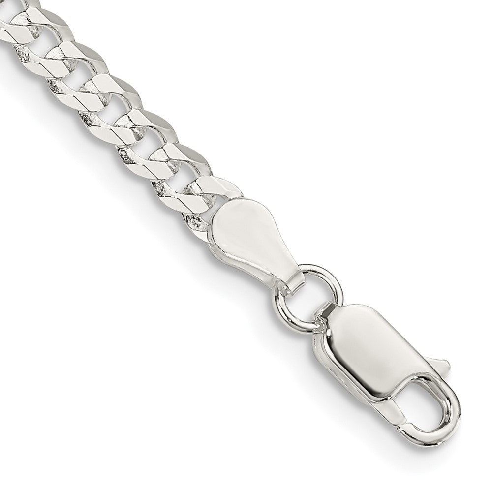 Sterling Silver 3.8mm Flat Curb Chain 9 inches