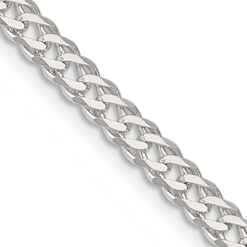 Sterling Silver 4.25mm 6 Side D/C Flat Double Curb Chain 20 Inches