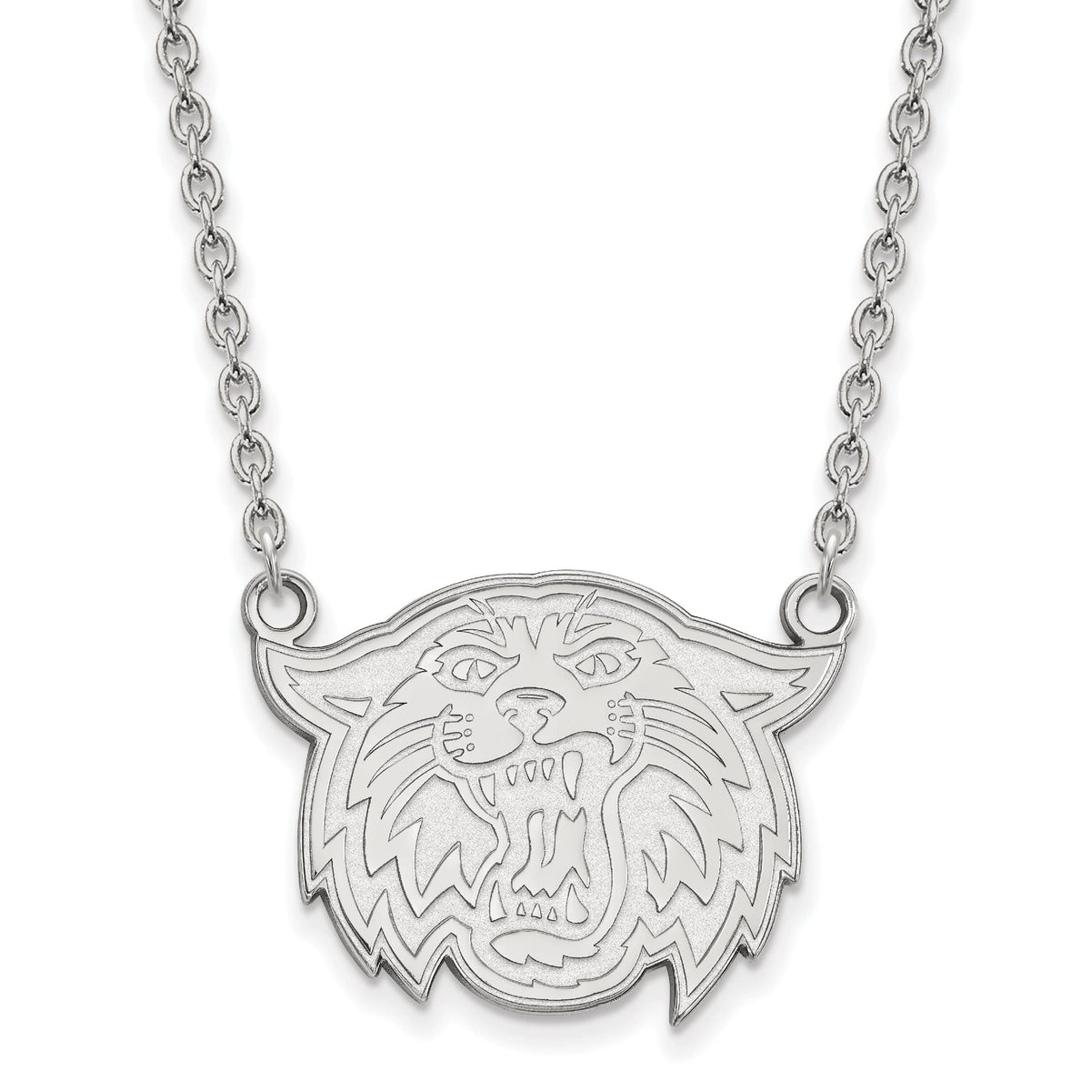 Sterling Silver Rhodium-plated LogoArt Villanova University Wildcat Large Pendant 18 inch Necklace QSS0038VIL-18