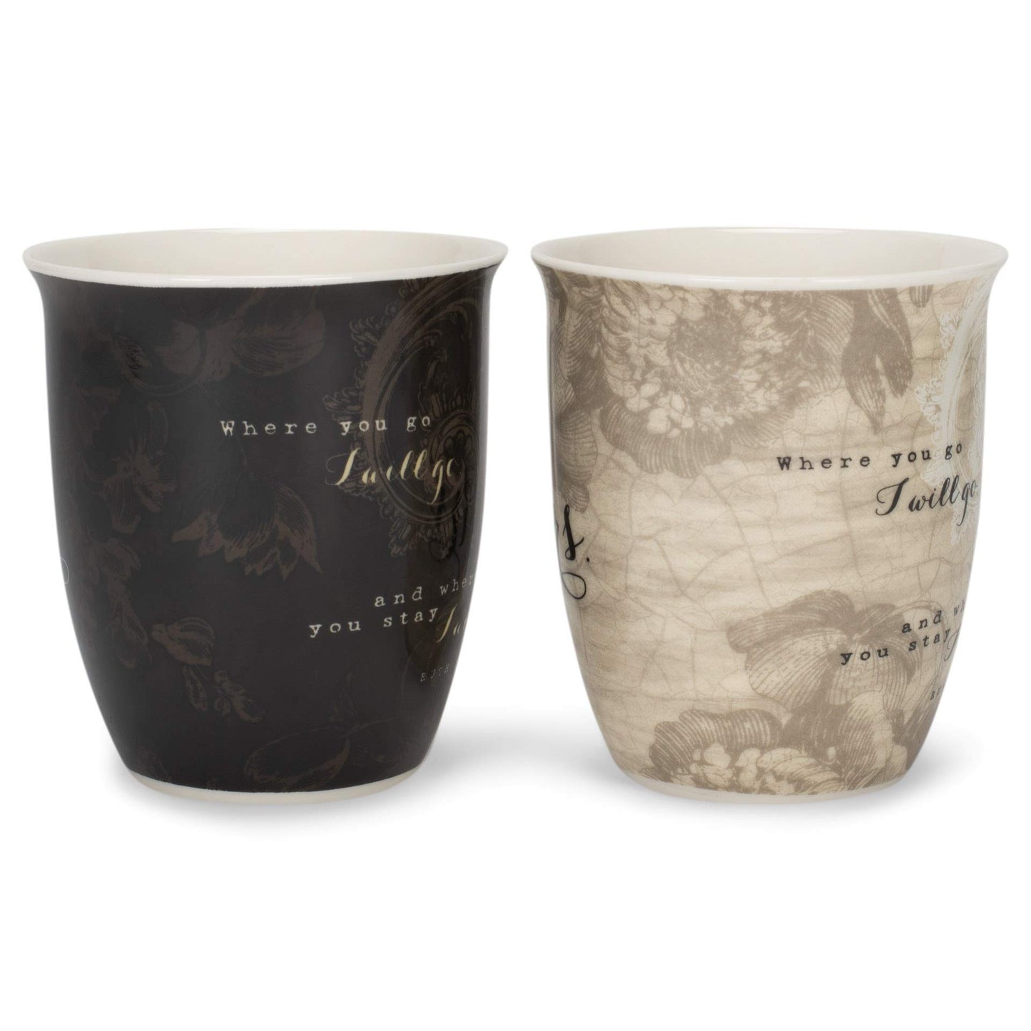 Where You Go Mr. and Mrs.16 Ounce New Bone China Coffee Mug Set of 2