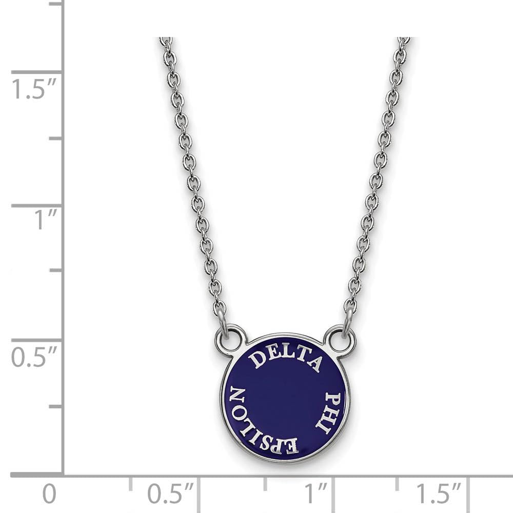 Sterling Silver 18in Official Licensed Greek Sororities Delta Phi Epsilon (???) XS Enamel Pendant w/Necklace