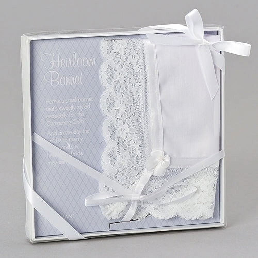 White Deluxe Cotton Christening Bonnet Becomes Wedding Hankie QGL791
