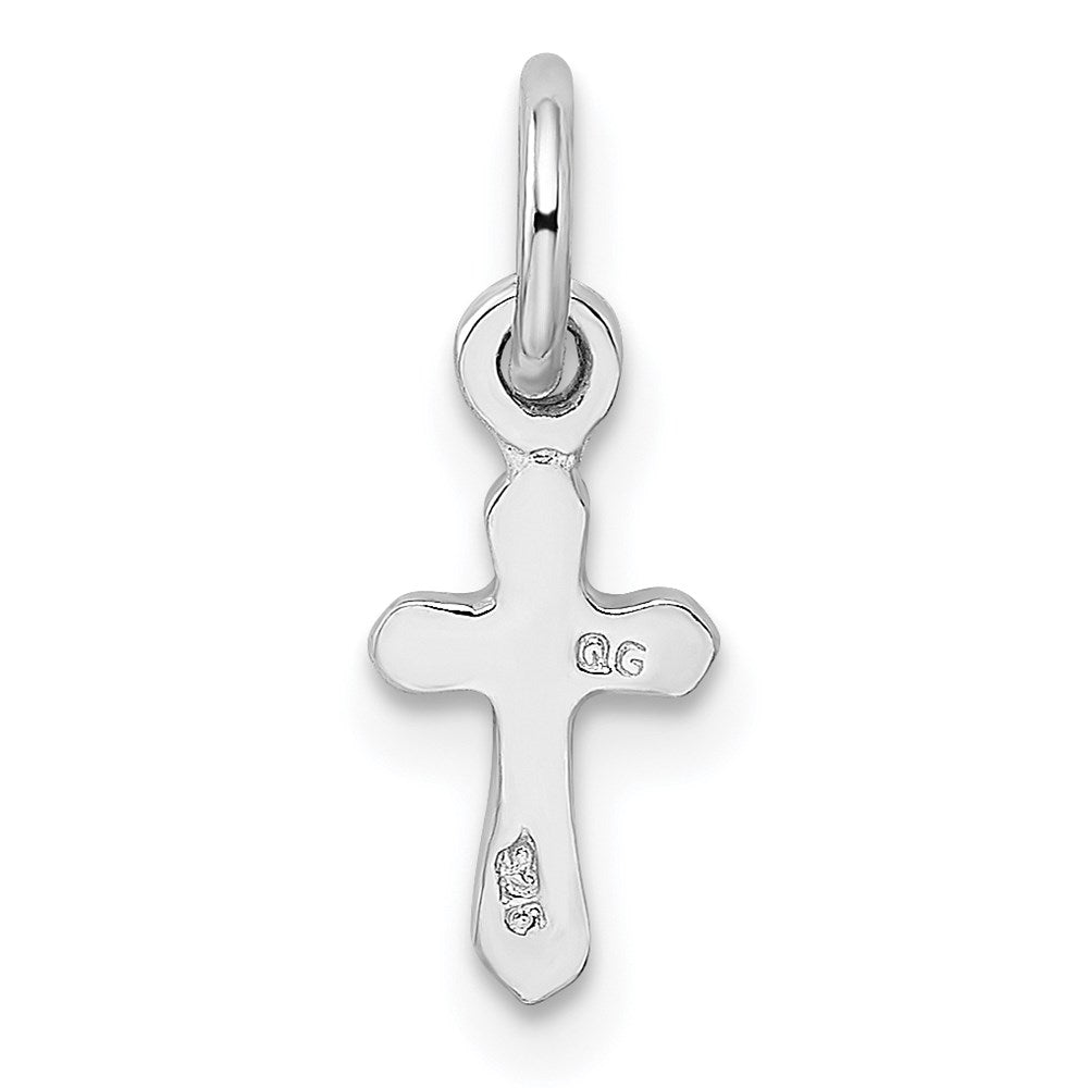 Sterling Silver RH-pltd Child's Jan Red Preciosca Crystal Cross Pendant