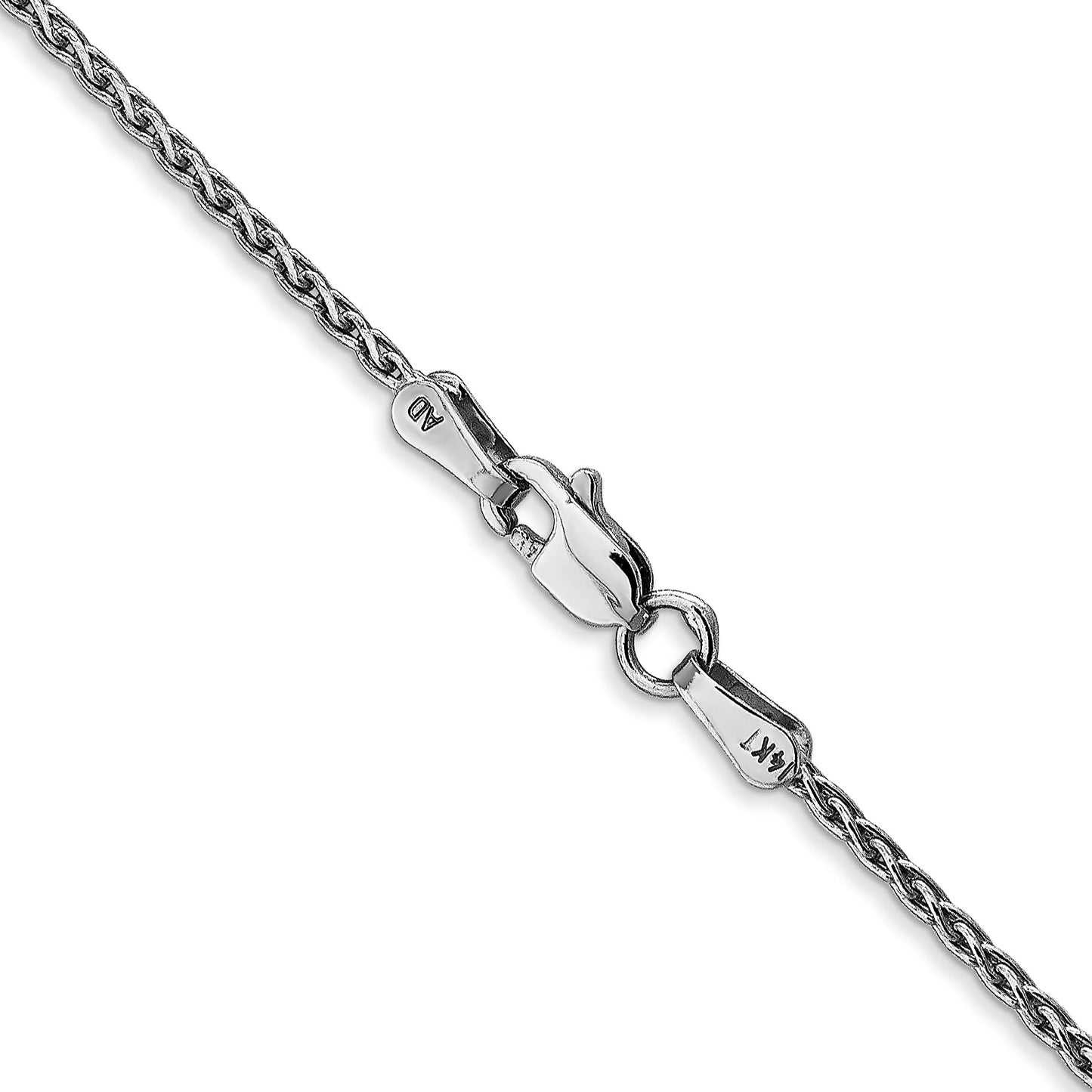 14K White Gold 10 inch 1.5mm Parisian Wheat with Lobster Clasp Anklet