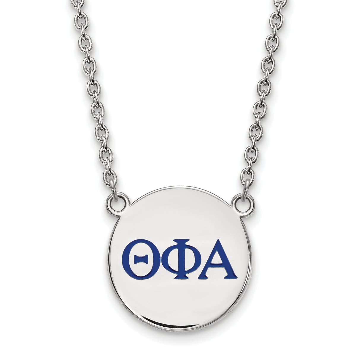 Sterling Silver 18in Official Licensed Greek Sororities Theta Phi Alpha (???) Small Enamel Pendant w/Necklace